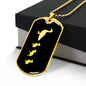 Mama Duck With 3 Ducklings v2 - 18k Gold Finished Luxury Dog Tag Necklace