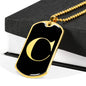 Initial C v2a - 18k Gold Finished Luxury Dog Tag Necklace
