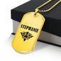 Stephanie v01a - 18k Gold Finished Luxury Dog Tag Necklace