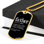Father (noun) - 18k Gold Finished Luxury Dog Tag Necklace