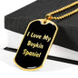 Love My Boykin Spaniel v5 - 18k Gold Finished Luxury Dog Tag Necklace