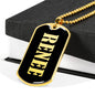 Renee v02 - 18k Gold Finished Luxury Dog Tag Necklace