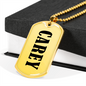 Carey v01 - 18k Gold Finished Luxury Dog Tag Necklace