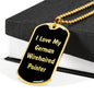 Love My German Wirehaired Pointer v5 - 18k Gold Finished Luxury Dog Tag Necklace