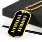 Combat Veteran v2 - 18k Gold Finished Luxury Dog Tag Necklace