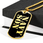 Navy Son v2 - 18k Gold Finished Luxury Dog Tag Necklace