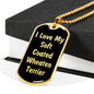 Love My Soft Coated Wheaten Terrier v5 - 18k Gold Finished Luxury Dog Tag Necklace