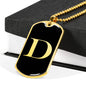 Initial D v2a - 18k Gold Finished Luxury Dog Tag Necklace