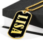 Lisa v02 - 18k Gold Finished Luxury Dog Tag Necklace