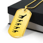 Mama Giraffe With 4 Calves - 18k Gold Finished Luxury Dog Tag Necklace