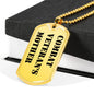 Combat Veteran's Mother - 18k Gold Finished Luxury Dog Tag Necklace
