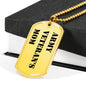 Army Veteran's Mom - 18k Gold Finished Luxury Dog Tag Necklace
