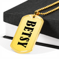 Betsy v01 - 18k Gold Finished Luxury Dog Tag Necklace
