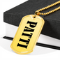 Patti v01 - 18k Gold Finished Luxury Dog Tag Necklace