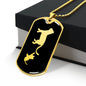 Mama Cat With 1 Kitten v2 - 18k Gold Finished Luxury Dog Tag Necklace