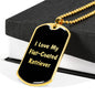 Love My Flat-Coated Retriever v5 - 18k Gold Finished Luxury Dog Tag Necklace