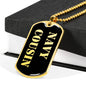 Navy Cousin v2 - 18k Gold Finished Luxury Dog Tag Necklace