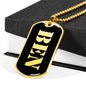 Ben v2 - 18k Gold Finished Luxury Dog Tag Necklace