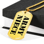 Army Niece - 18k Gold Finished Luxury Dog Tag Necklace