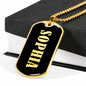 Sophia v02 - 18k Gold Finished Luxury Dog Tag Necklace