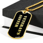 Veteran's Sister v2 - 18k Gold Finished Luxury Dog Tag Necklace