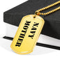Navy Mother - 18k Gold Finished Luxury Dog Tag Necklace