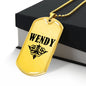 Wendy v01a - 18k Gold Finished Luxury Dog Tag Necklace