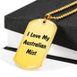 Love My Australian Mist - 18k Gold Finished Luxury Dog Tag Necklace