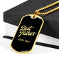 Best Father Since 1963 v2 - 18k Gold Finished Luxury Dog Tag Necklace