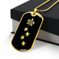 Mama Turtle With 4 Hatchlings v2 - 18k Gold Finished Luxury Dog Tag Necklace