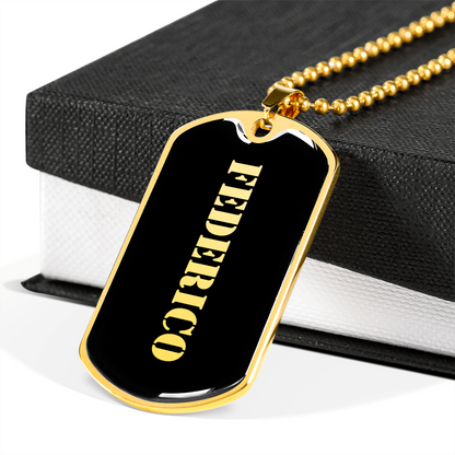 Federico v2 - 18k Gold Finished Luxury Dog Tag Necklace