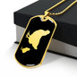 Mama Chicken With 1 Chick v2 - 18k Gold Finished Luxury Dog Tag Necklace