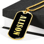 Alison v02 - 18k Gold Finished Luxury Dog Tag Necklace