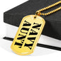 Navy Aunt - 18k Gold Finished Luxury Dog Tag Necklace