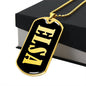 Elsa v02 - 18k Gold Finished Luxury Dog Tag Necklace