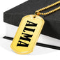 Alma v01 - 18k Gold Finished Luxury Dog Tag Necklace