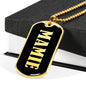 Mamie v02 - 18k Gold Finished Luxury Dog Tag Necklace