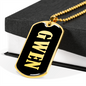Gwen v02 - 18k Gold Finished Luxury Dog Tag Necklace