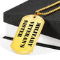 Military Veteran's Sister - 18k Gold Finished Luxury Dog Tag Necklace