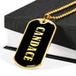 Candace v02 - 18k Gold Finished Luxury Dog Tag Necklace