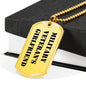 Military Veteran's Girlfriend - 18k Gold Finished Luxury Dog Tag Necklace