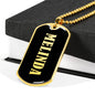 Melinda v02 - 18k Gold Finished Luxury Dog Tag Necklace