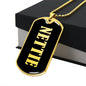 Nettie v02 - 18k Gold Finished Luxury Dog Tag Necklace