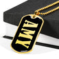 Amy v02 - 18k Gold Finished Luxury Dog Tag Necklace