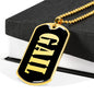 Gail v02 - 18k Gold Finished Luxury Dog Tag Necklace