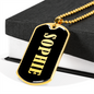 Sophie v02 - 18k Gold Finished Luxury Dog Tag Necklace