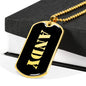 Andy v2 - 18k Gold Finished Luxury Dog Tag Necklace