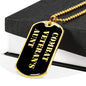Combat Veteran's Aunt v2 - 18k Gold Finished Luxury Dog Tag Necklace