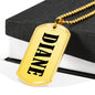 Diane v01 - 18k Gold Finished Luxury Dog Tag Necklace