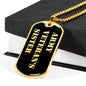 Army Veteran's Sister v2 - 18k Gold Finished Luxury Dog Tag Necklace